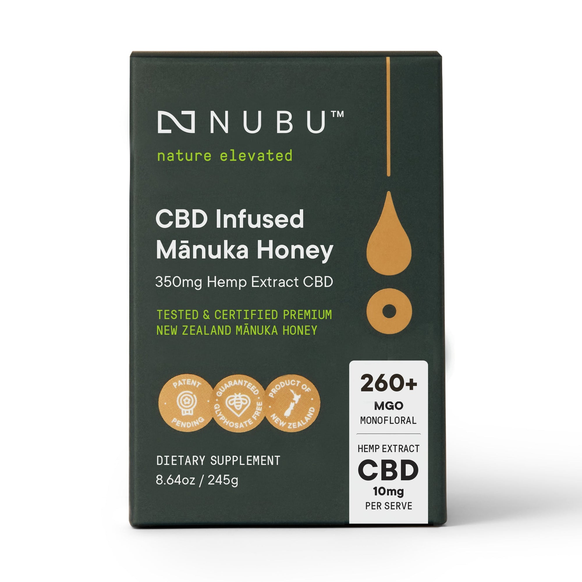 NUBU CBD Infused Manuka Honey 260+ MGO - 8.64oz - byNUBU
