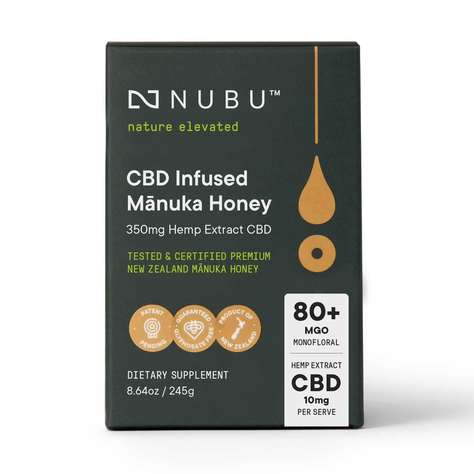 NUBU CBD Infused Manuka Honey 80+ MGO 8.64oz - byNUBU