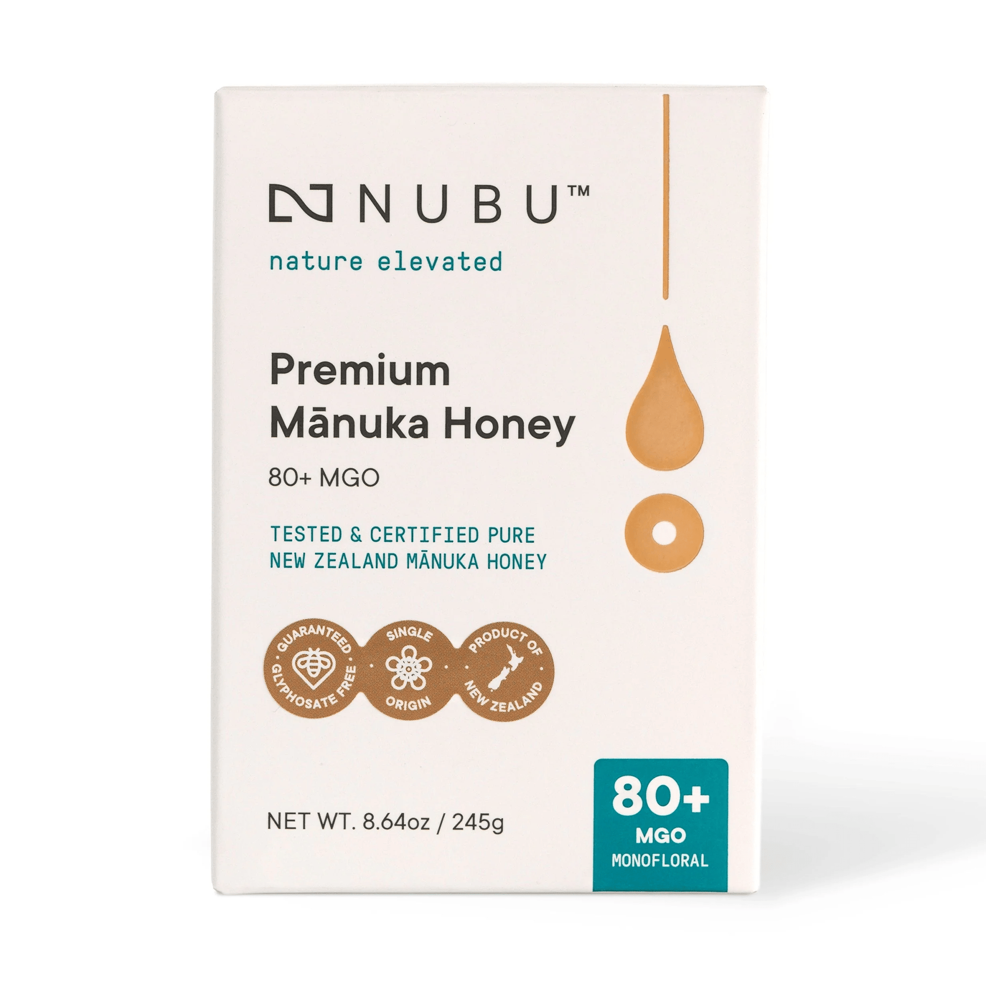 NUBU Premium Mānuka Honey 80+ MGO - 8.64oz - byNUBU
